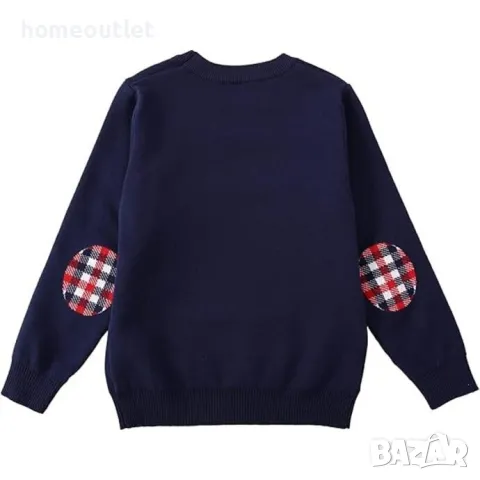 ПРОМОЦИЯ Коледен детски пуловер, р-р 110см, син с мече, снимка 3 - Детски пуловери и жилетки - 48392257