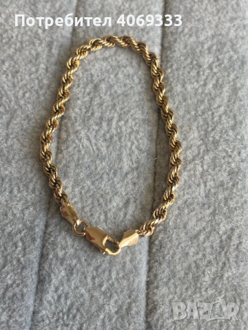 Златна гривна 14карата  2.9гр 16.5см, снимка 8 - Гривни - 54172337