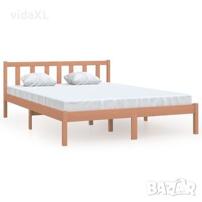 vidaXL Рамка за легло, меденокафява, бор масив, 120x200 см（SKU:810612, снимка 1