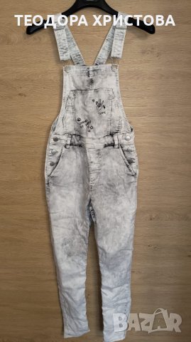 H&M дънков летен гащеризон, ръст 152. Отлично състояние., снимка 1 - Детски панталони и дънки - 44197012