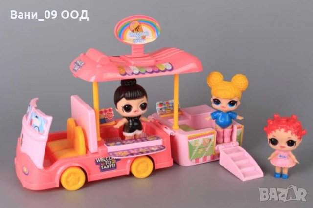 Детски бус-заведение с 3 кукли, снимка 3 - Играчки за стая - 31527093