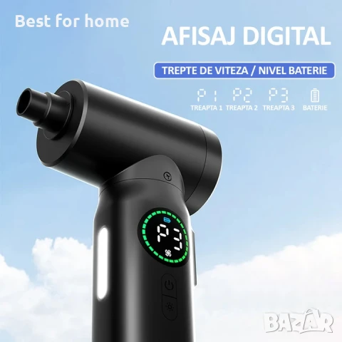 Вентилатор със сгъстен въздух и прахосмукачка 2 в 1