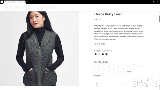 Barbour Fleece Betty Women Vest размер S / M дамски елек - 1806, снимка 2 - Екипировка - 52951241