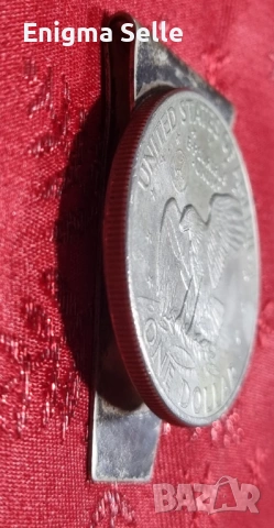 Щипка за пари, направена от монета от $1 "Айзенхауер". , снимка 3 - Нумизматика и бонистика - 53359752