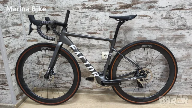 НОВ карбонов велосипед Factor LS Gravel CeramicSpeed SRAM Rival AXS Zipp 303S | 49, снимка 14 - Велосипеди - 56288166