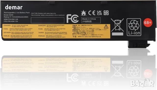 68+ 48Wh батерия за лаптоп Lenovo ThinkPad Х240 X250 X260 X270 W550 W550s L450 L460 L470 P50s и др., снимка 1
