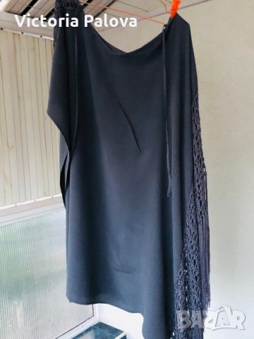 Модерна туника(рокля)с ресни,коприна