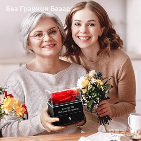 Нова Вечна истинска роза в кутия – подарък за нея, 100 езика „Обичам те“, снимка 5 - Романтични подаръци - 52544522