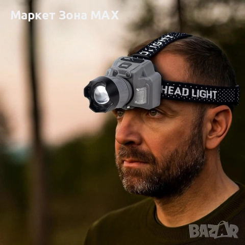 Челник за глава с интелигентно управление с движение и LED дисплей HX-915S, снимка 8 - Къмпинг осветление - 52863294