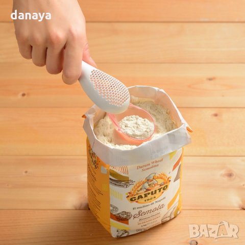 1821 Решетъчна лъжица диспенсър за пудра захар сол, снимка 2 - Прибори за хранене, готвене и сервиране - 30755843