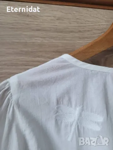 Бяла блуза памучна материя , снимка 3 - Тениски - 50214805