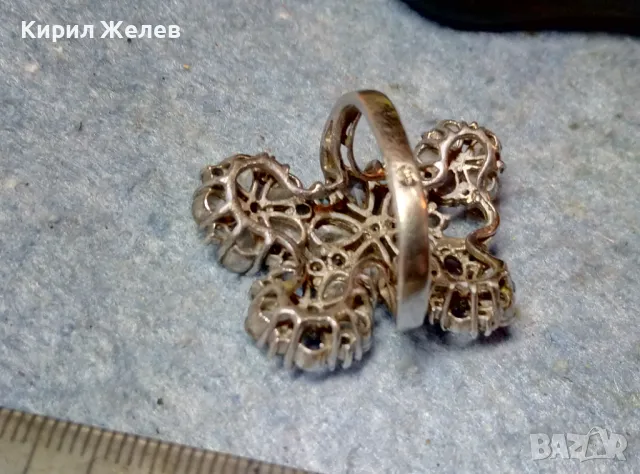 ШИКОЗЕН АЖУРЕН ФЛОРАЛЕН СКЪПОЦЕНЕН СРЕБЪРЕН ПРЪСТЕН СРЕБРО 925 с ЮВЕЛИРНО ФАСЕТИРАНИ ЦИРКОНИ 50064, снимка 6 - Пръстени - 49248112