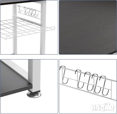 Метална кухненска етажерка W5S-BK, снимка 3 - Етажерки - 42915069