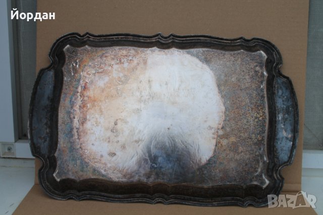 Посребрен поднос със стъклени купи, снимка 8 - Антикварни и старинни предмети - 40281783