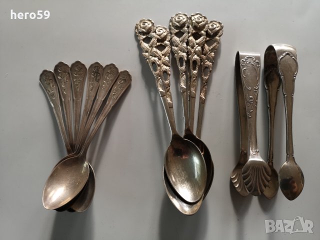 Четири комплекта сребърни лъжички за чай,кафе/сребро 800-875/, снимка 1