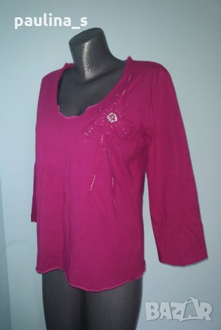 Еластична блуза с декорации, хипоалергична / голям размер , снимка 1 - Блузи с дълъг ръкав и пуловери - 30840310