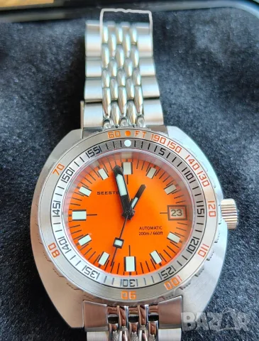 ЧИСТО НОВ Seestern Vintage SUB 300T Automatic, Doxa Sub homage, бартер 