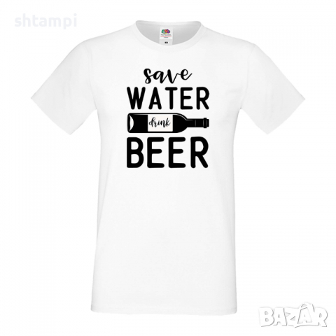 Мъжка тениска Save Water Drink Beer 1,Бира,Бирфест,Beerfest,Подарък,Изненада,Рожден Ден, снимка 2 - Тениски - 36387393