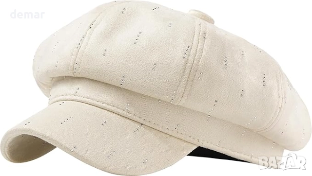 MESU Шапка за жени, барета, винтидж шапка с козирка, кафява