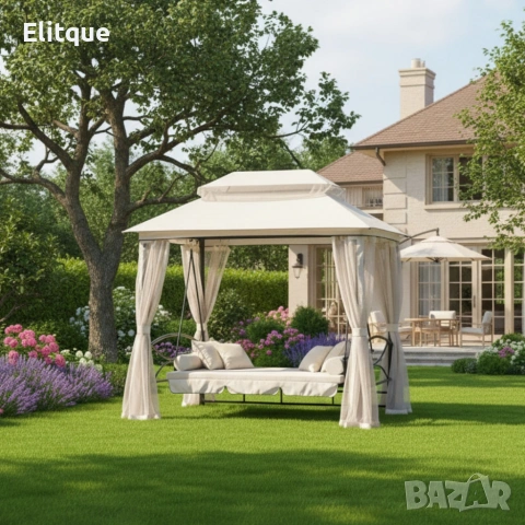 Луксозна градинска шатра с люлка и функция сън за пълен релакс, снимка 5 - Градински мебели, декорация  - 53326294