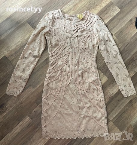 Бежова дантелена рокля H&M, снимка 1 - Рокли - 40081875