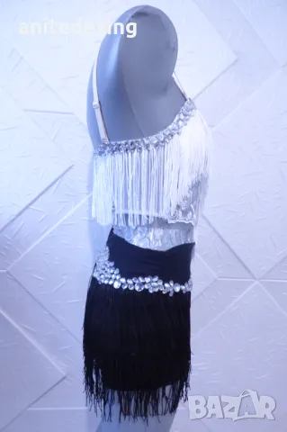 Черно и Бяло- детска рокля за спортни танци., снимка 4 - Рокли - 47368798