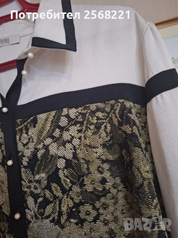 Продавам елегантна дамска риза от ефирна материя на фирмата Бобо Зандер , снимка 2 - Якета - 52581238