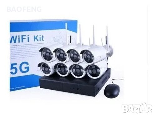 * 1080p Нови 2023 -50% Система 5mp за видеонаблюдение 5G DVR 4 /8 -канална, 4/8 безжични камери , снимка 12 - IP камери - 38155989