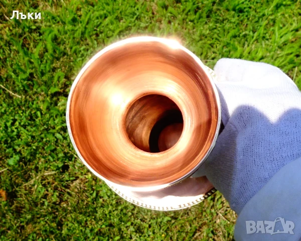 Приказна медна кана,медна ваза шедьовър,бронзов обков. , снимка 8 - Антикварни и старинни предмети - 50703599