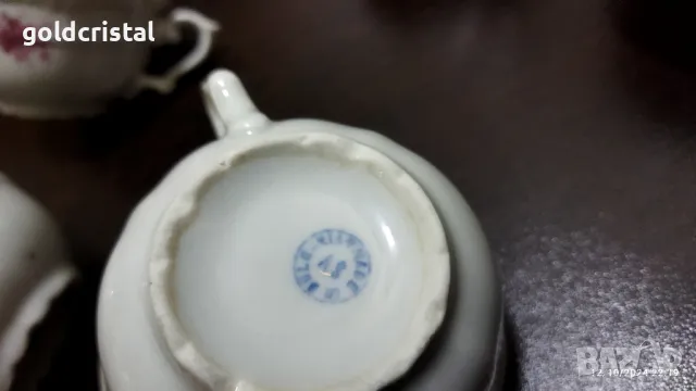 Стар български порцелан чаши за чай захарница латиера , снимка 7 - Антикварни и старинни предмети - 47561270