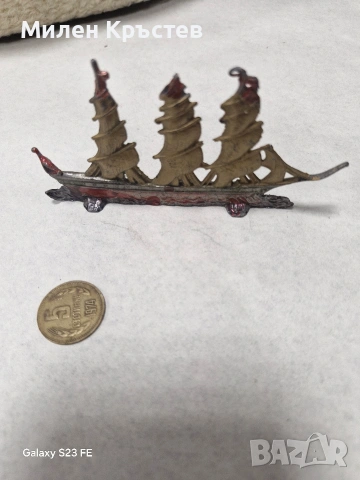 Стар оловен ветроход от 1960г., снимка 3 - Антикварни и старинни предмети - 54230781