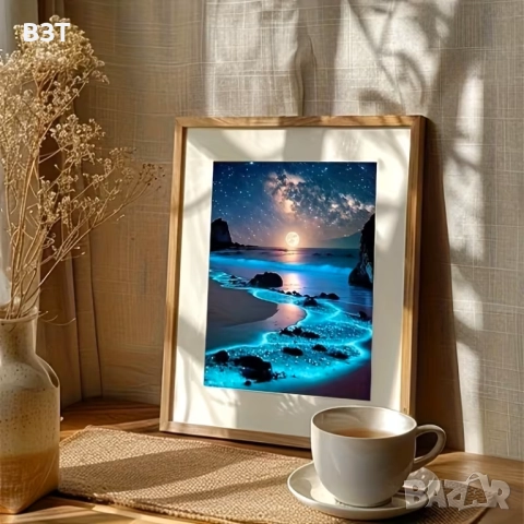 ДИАМАНТЕН ГОБЛЕН – НОЩЕН ПЛАЖ, снимка 2 - Пъзели - 52676064