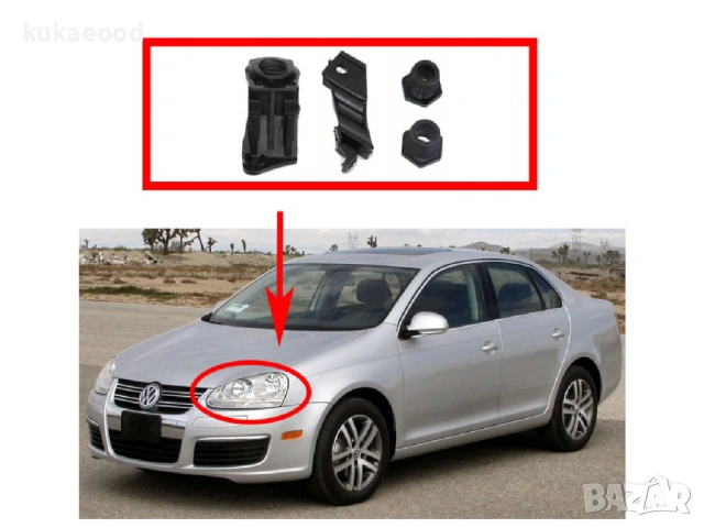 Комплект щипки за захващане на фар VW Jetta A5, снимка 5 - Части - 54193331