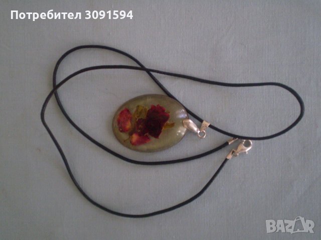 Висулка цвете с кожа и сребро 925, снимка 12 - Антикварни и старинни предмети - 36952471