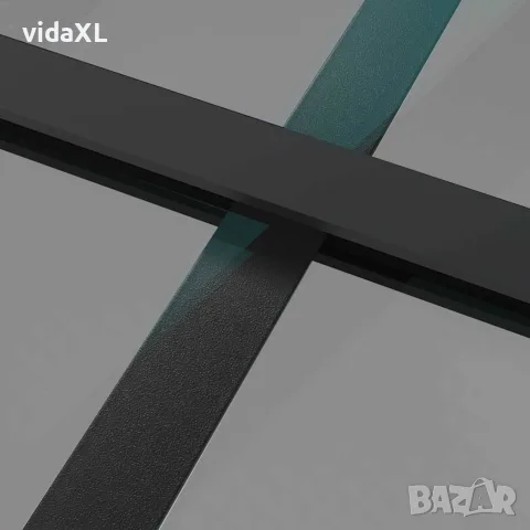 vidaXL Интериорна врата 76x201,5 см черна ESG стъкло и алуминий, снимка 6 - Входни врати - 56147178