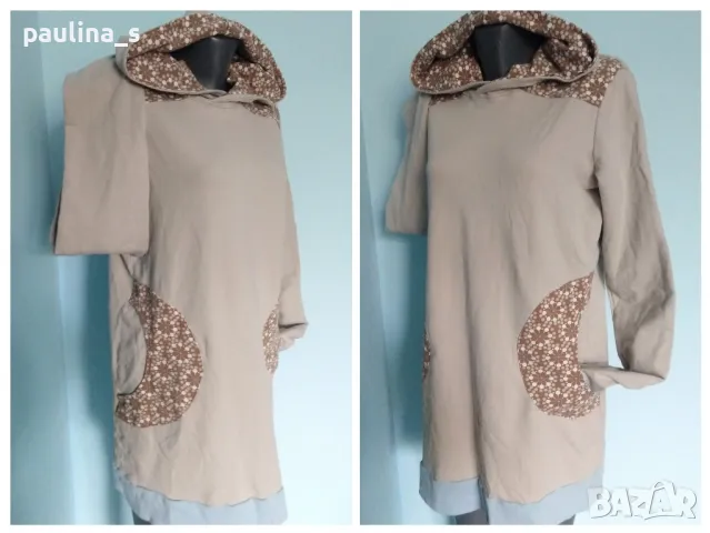 Два броя / Ватирана рокля с качулка / голям размер , снимка 2 - Рокли - 40607838