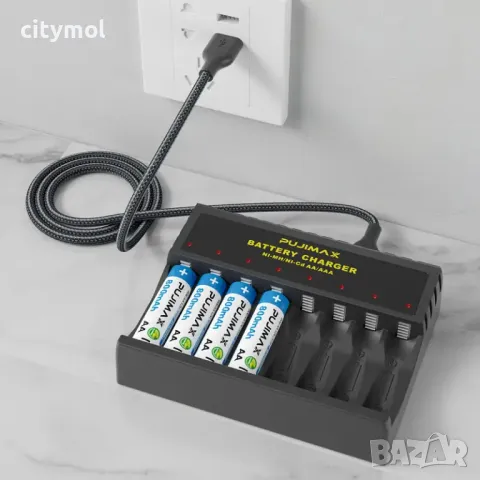 Интелигентно бързо зарядно устройство за батерииAA/AAA, 8 слота, снимка 2 - Друга електроника - 48906019