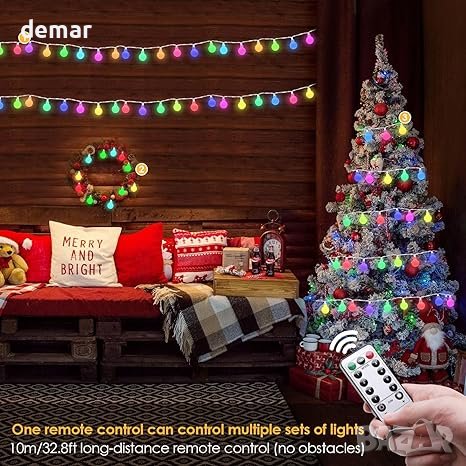 Коледни лампи 5,5 м 50 LED, снимка 6 - Лед осветление - 42542037