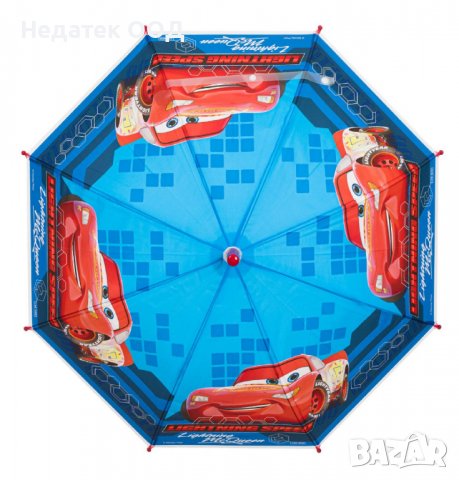 Чадър, Cars, Ръчен, Детски, 60 см, Син/ червен, снимка 3 - Други - 38472434