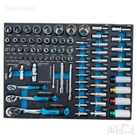 Професионален шкаф с инструменти Stahlmayer – 7 чекмеджета, неръждаем плот, 251 части, снимка 2 - Други инструменти - 52242547