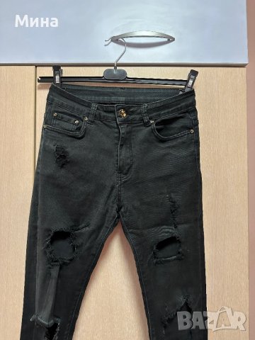 Черни накъсани дънки, снимка 2 - Дънки - 39390490