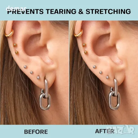 Поддържащи лепенки за ушни миди на Base Laboratories за пробити уши – 210 (3 X 70) прозрачни, снимка 5 - Други - 49269692