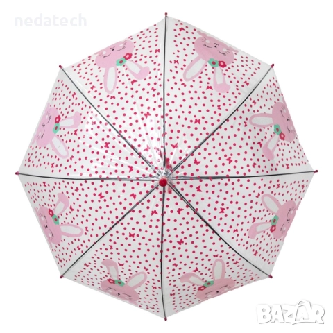 Детски чадър Зайче, Розов.