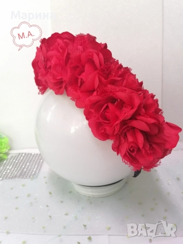 Обемна китка за глава, вариант 21, снимка 4 - Аксесоари за коса - 51724356