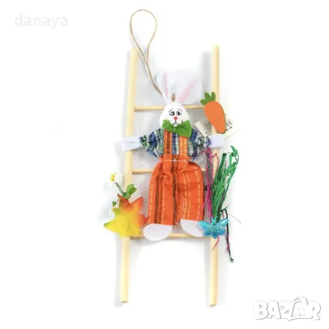 5802 Великденска украса Заек на стълба, 35 см, снимка 2 - Декорация за дома - 49424497