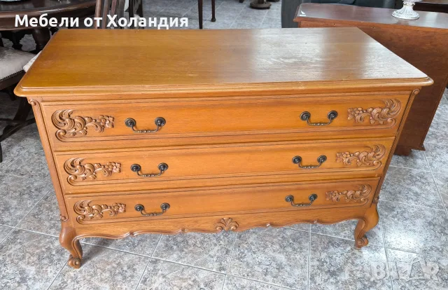 Голям скрин Луи XV, снимка 3 - Скринове - 56541373