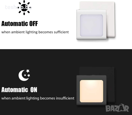 Димируема нощна лампа Emotionlite, LED нощни лампи за включване в контакт, снимка 3 - Лампи за стена - 52252578