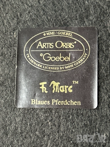 Колекционерска картина Goebel Artis Orbis – „Малък син кон“ (Франц Марк), снимка 3 - Картини - 55834339