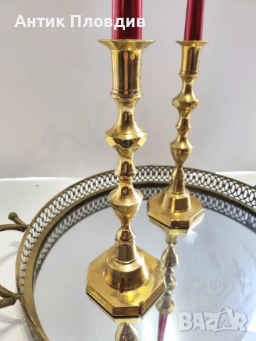 Чифт златисти свещници, снимка 3 - Декорация за дома - 53381332
