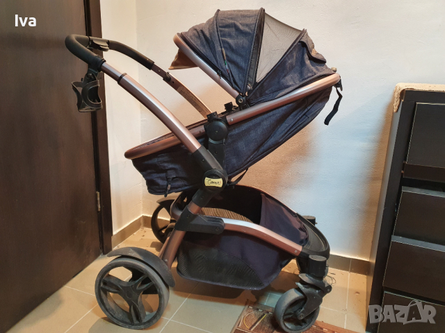 Комбинирана бебешка количка 3 в 1 Carra Tesoro Деним, снимка 15 - Детски колички - 44793271